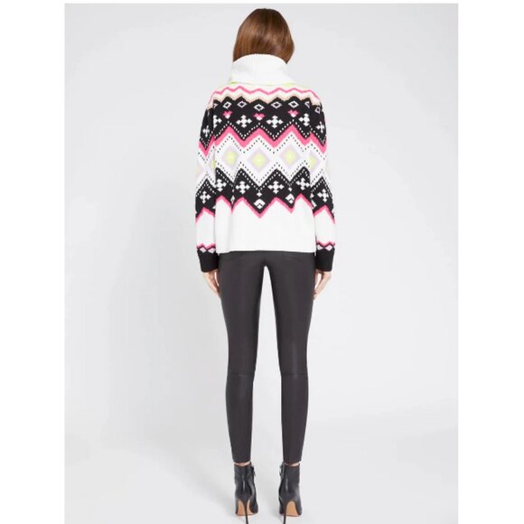 Alice + Olivia Emett Relaxed Fairisle Turtleneck Sweater - Picture 6 of 11